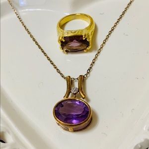 Violet necklace &ring set
